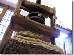 An antique paper press in the Amalfi Museo della Carta