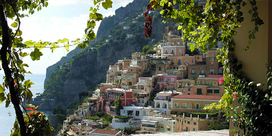 A view of Positano on the Amalfi Coast of Italy