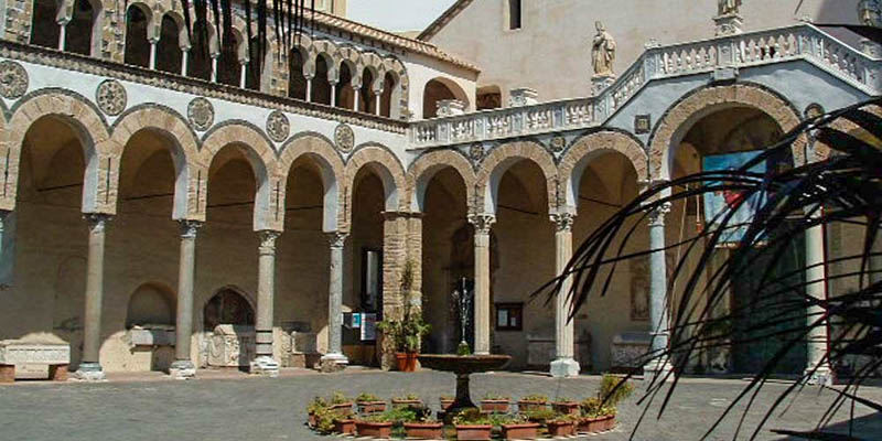 The atrium courtyard of the Salerno cathedral. (Photo courtesy of the Parrocchia si SS. Matteo e Gregoria Magno)