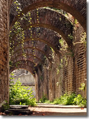 the Terme di Baia, part o the baths complex amid the ruins of the Arcoeologiccal Park in Baia