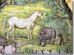 A unicorn on the floor of San Michele church, Anacapri