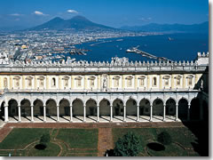 A courtyard with a view at San Martino above Naples