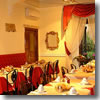 The breakfast room at the Hotel Navona, Rome