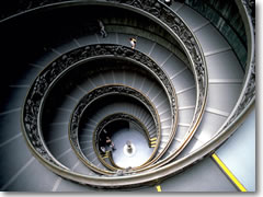 Teh staircase at the Vatican Museums