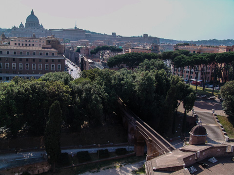 The passetto (private papal passage) between Castel Sant'Angelo and St. Peter's, Rome