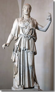 The statue of Athena of the Parthenon, signed by Antiochos (1st century BC), copied from the original by Phidias (5th century BC) in Rome's Museo Nazionale Romano - Palazzo Altemps