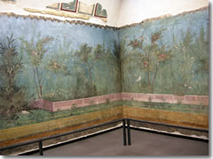 Frescoes from the Villa di Livia in Rome's Museo Nazionale Romano - Palazzo Massimo alle Terme.