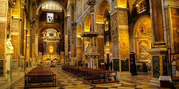 The interior of the church of Sant'Agostino, Rome