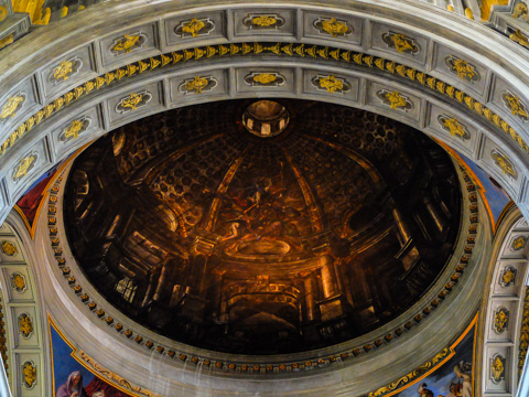 Andrea del Pozzo's masterful painted illusion of a dome and cupola above the transept of the church of Sant'Ignazio, Rome.