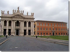 The facade of San Giovanni in Laterano a Roma