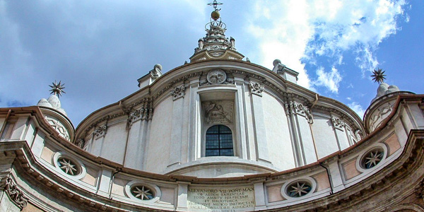 The exterior of Rome's Sant'Ivo alla Sapienza church, designed by Francesco Borromini.