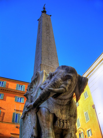 The elephant statue by Bernini outside Santa Maria sopra Minerva, Rome