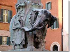 The elephant statue by Bernini outside Santa Maria sopra Minerva, Rome