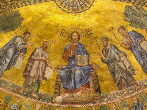 The mosaics in the apse of San Paolo Fuori Le Mura, Rome