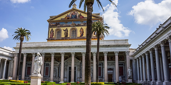 The church of San Paolo Fuori Le Mura (St. Paul Without the Walls) in Rome