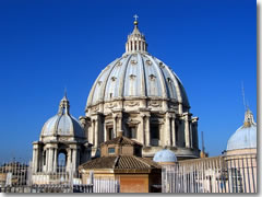 The cupola of St. Peter's Basilica, designed by Michelangelo