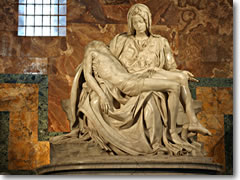 Michelangelo's first Pieta in St. Peter's Basilica, Rome.