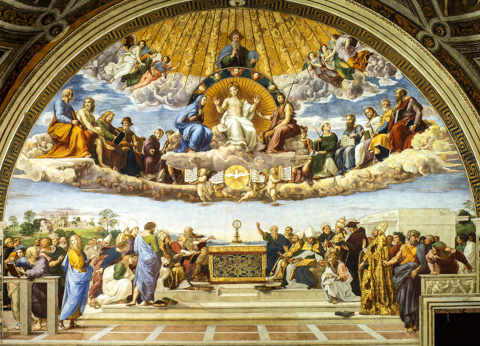 Raphael's The Disputation of the Sacrament in the Stanza della Segnatura in the Vatican, Rome