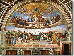 Raphael's The Disputation of the Sacrament in the Stanza della Segnatura in the Vatican, Rome