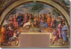 Raphael's Parnassus in the Stanza della Segnatura in the Vatican, Rome