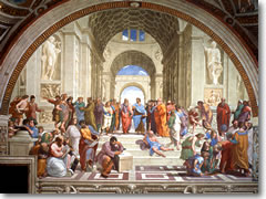 The School of Athens in the Raphael rooms of the Vatican.