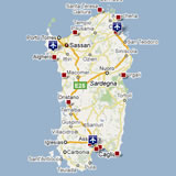 Map of Sardegna hotels