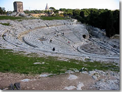 The Teatro Greco at Siracus'a Archeological Park Neapolis.