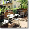 The terrace at the Hotel Albergo Azzi in Florence, Italy