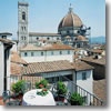 A view of the Duomo from a terrace of the Hotel Brunelleschi in Florence, Italy