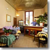 The frescoed bar at the Hotel Casci in Florence, Italy