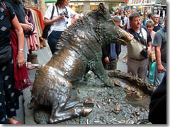 The Porcellino statue at Florence's Mercato Nuovo