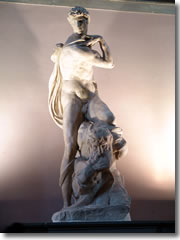 The Genius of Victory sculpture by Michelangelo in the Palazzo Vecchio of Florence