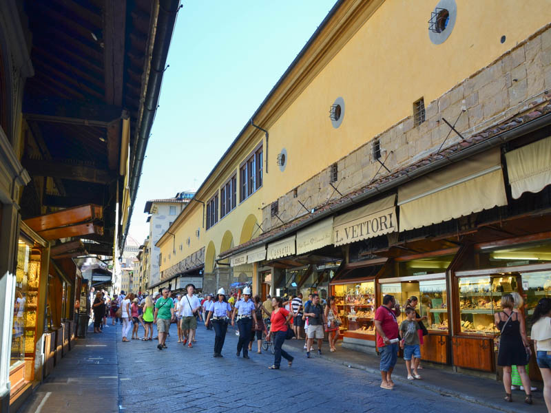Jewelry shops have lined Florence's Ponte Vecchio since the 16th century (before that, it was butchers). (Photo by Richard Mortel)