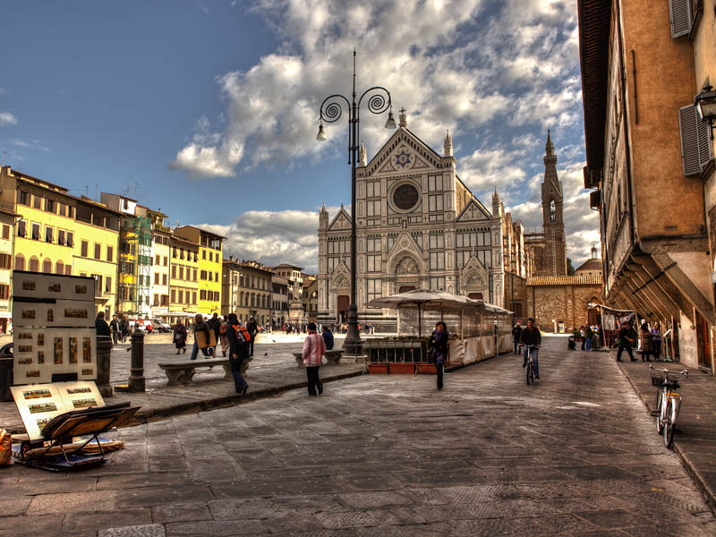 Santa Croce square, Florence. (Photo by Giuseppe Moscato)