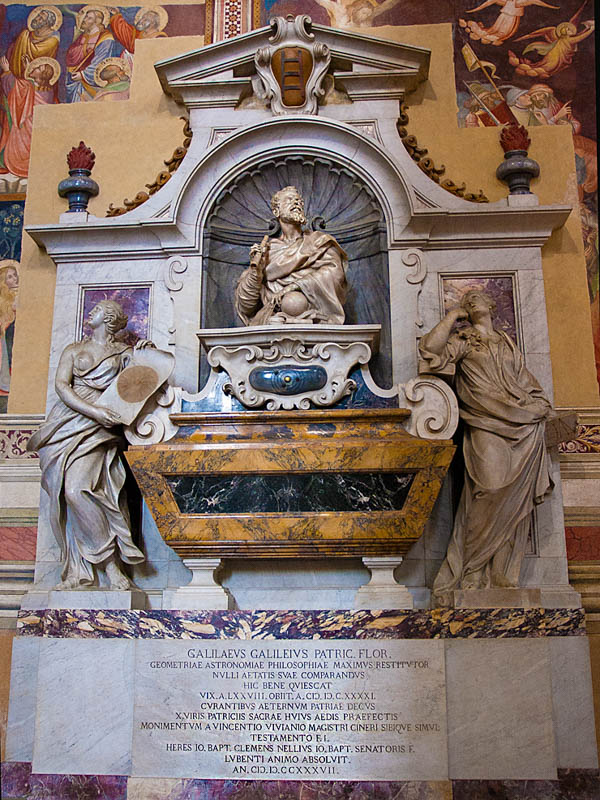 Galileo's grave monment in Santa Croce church, Florence. (Photo by cloud2013)