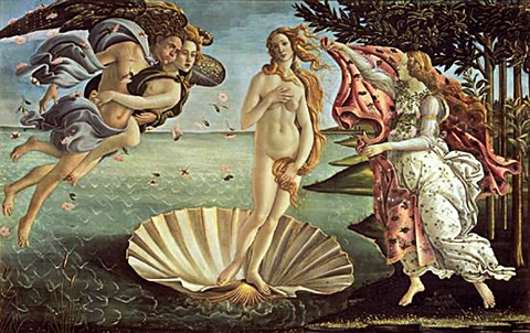 Botticelli's Birth of Venus (1484-86).