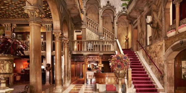 The lobby at the Hotel Danieli in Venice, Italy