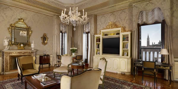 A room at the Hotel Danieli in Venice, Italy