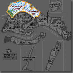 Map of Venice Hotels in Cannaregio