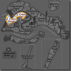 Map of Venice Hotels in Santa Croce