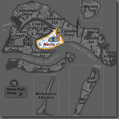 Map of Venice Hotels in San Marco