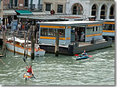 Kayakers on the Grand Canal in Venice