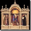 A Madonna and Child alatrpiece by Bellini in the church of Santa Maria Gloriosa dei Frari in Venice