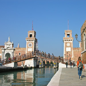 The entrance to the Arsenale in Venice