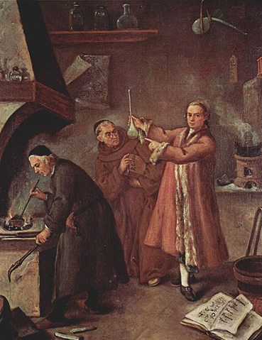 The Alchemist (1757) by Pietro Longhi in the Museo del '700 Veneziano in the Ca' Rezzonico, Venice