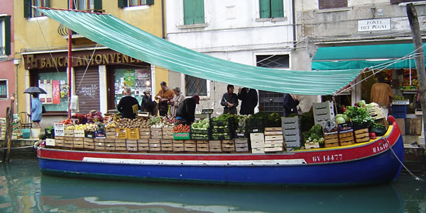 The produce boat in Venice