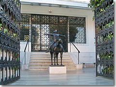 Marino Marini's man on horse at the Peggy Guggenheim modern art museum in Venice.