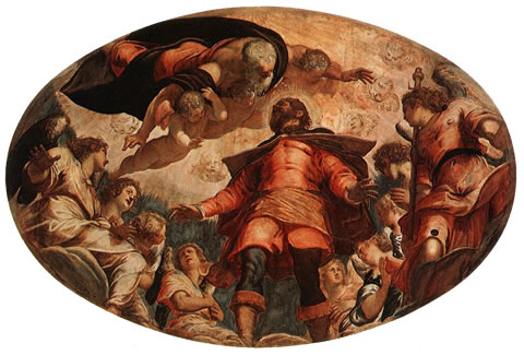 The Glory of San Rocco by Tintoretto in the Scuola Grande di San Rocco in Venice.