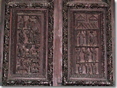 A detail of the 5th century carved wooden doors on Rome's church of Santa Sabina